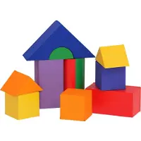 HOMCOM 11-tlg. Softbausteine, Schaumstoffbausteine, Bausteinset, Kunstleder Bunt