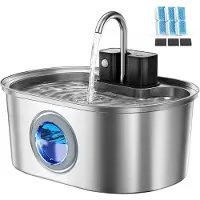 Sonstiges Drahtloser Katzenbrunnen Edelstahl 3,2L mit Bewegungssensor & 3 Filtern