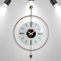Opviq , Elegante Wanduhr aus Metall, 50 x 80 cm, mit Pendel - Stilvoll & Modern