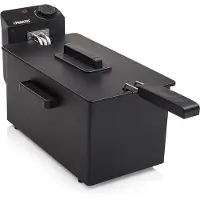 Princess Edelstahl Fritteuse (schwarz), 3 Liter (2000 Watt) mit Kaltzonenfunktio
