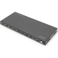 Digitus 4x2 HDMI Matrix Switch, 4K/60Hz, 3840 x 2160 Pixel, 18 Gbit/s, 3840 x 2160 Pixel, 1.4/2.2, Schwarz, Metall