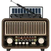 Krüger&Matz Solar-FM-Radio, analog, tragbar, Bluetooth, batteriebetrieben, AUX