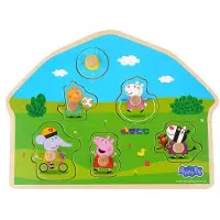 Barbo Toys Peppa Pig - Wooden Peg Puzzle - Playground