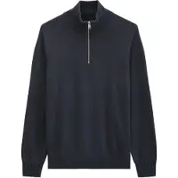 Marc O'Polo Herren Strickpullover mit Troyer - Knit Pullover, Regular Fit, Baumwoll-Schurwoll-Mix Dunkelblau / 3XL