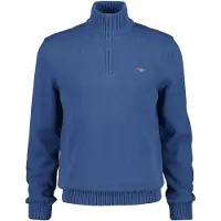 Gant Herren Strickpullover - CLASSIC COTTON HALF-ZIP, Troyer, Baumwolle Blau / XL