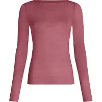Hunkemoller super soft Shirt aus Kaschmir-Mix mit U-Boot-Ausschnitt Lila