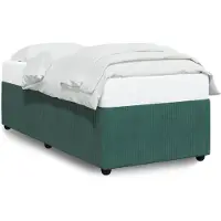 vidaXL Bettgestell ohne Matratze Dunkelgrün 90x190 cm Samt