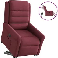 vidaXL Relaxsessel mit Aufstehhilfe Elektrisch Weinrot Stoff