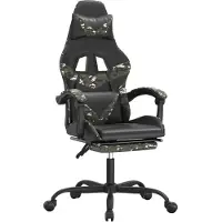vidaXL Gaming-Stuhl mit Fußstütze Schwarz und Tarnfarben Kunstleder