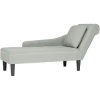 vidaXL Chaiselongue mit Kissen und Rechter Armlehne Hellgrau Samt