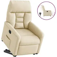 vidaXL Relaxsessel mit Aufstehhilfe Elektrisch Creme Stoff