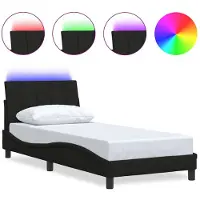 vidaXL Bettgestell ohne Matratze "Hanko" Schwarz 90x200 cm Stoff