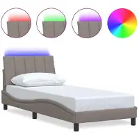 vidaXL Bettgestell ohne Matratze "Hanko" Taupe 90x200 cm Stoff