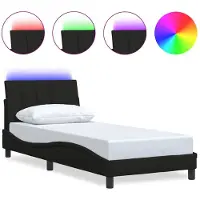 vidaXL Bettgestell ohne Matratze "Hanko" Schwarz 90x190 cm Stoff