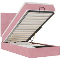 vidaXL Ottoman-Bett mit Matratzen & LEDs Rosa 90x200 cm Samt