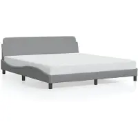 vidaXL Bettgestell "Dover" Hellgrau 180x200 cm Stoff