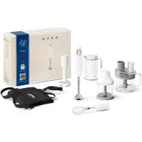 Smeg HBF12WHEU Stabmixer, Kunststoffgehäuse, 700 Watt, 1,4 l Behälter, Kartoffelstampfer, KÃ1/4chenmaschinenaufsatz, 11 Geschwindigkeiten, Universalzerkleinerer-Zubehör