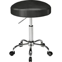 HOMCOM SALONHOCKER PU Metall Schwarz
