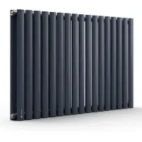 Blumfeldt Badheizkörper, Design Heizkörper Flach, Sparsamer Flachheizkörper Vertikal, 1445 Watt Warmwasser Wandheizkörper für Badezimmer & Wohnzimmer, Leiser Vertikal Heizkörper mit Thermostat