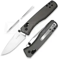 Kizer Cutlery Aegis AEB-L Taschenmesser, Gray Aluminum, Satin