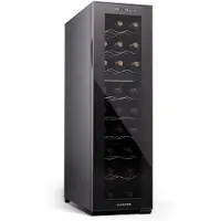 Klarstein Freistehender Weinkühlschrank 2 Zonen, Getränkekühlschrank Klein, Kleiner Weinschrank, Wein-Kühlschrank Klein mit Glastür, Indoor/Outdoor Flaschenkühlschrank, Wine Fridge, 24 Flaschen