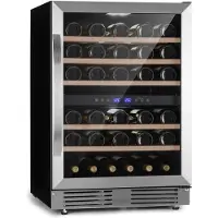 Klarstein Vinovilla 50 Duo Zweizonen-Weinkühlschrank 53l 17 Fl. 3-Farben Glastür Edelstahl BRAND_75368113