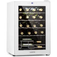 Klarstein Weinkühlschrank, 1 Zonen Getränkekühlschrank Klein, Freistehender Kleiner Weinschrank, 53L Wein-Kühlschrank mit Glastür, Indoor/Outdoor Flaschenkühlschrank, Wine Fridge 20 Flaschen