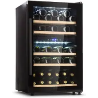 Klarstein Barossa 40 Duo Weinkühlschrank 2 Zonen 41 Flaschen Glastür Touch LED Schwarz