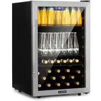Klarstein Mini Kühlschrank mit Glastür, Mini-Kühlschrank für Zimmer, Getränkekühlschrank Klein mit Verstellbaren Ablagen, Kleiner Kühlschrank 147 Liter, Indoor/Outdoor Kühlschrank Leise