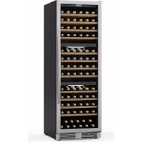 Klarstein Vinovilla Trio Weinkühlschrank | 144 Flaschen | 3 Zonen | 38 dB | 12 Regale | Kompressor | 413 Liter Edelstahl