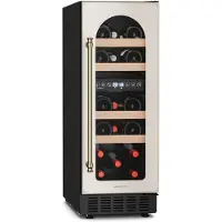 Klarstein Vinovilla Victoria 17 Duo Weinkühlschrank | 2 Kühlzonen | Touch | 17 Flaschen | 4 Regale Creme