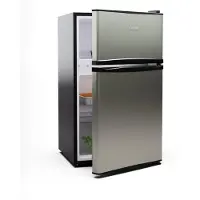 Klarstein Big Daddy - Kühlschrank mit Gefrierfach, Kühl Gefrierkombination, fridge leise, LED, Fassungsvermögen: 86 Liter, Kühlschrank: 61 Liter, Gefrierschrank: 25 L, silber