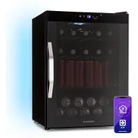 Klarstein Coachella 60 Smart Kühlschrank | Wifi | LED | 3 Böden | Hintergrundbeleuchtung | EEK E Schwarz