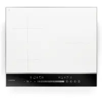 Klarstein DualTone Hybrid Induktionskochfeld - 4-Zonen Induktionsherd, 7200 W, Flex-Zone, Schieberegler & Timer, Aluminiumrahmen, Weiß, 60 cm Design