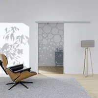 Hansaglas Glasschiebetür Perla 2 775 x 2050 mm DIN Rechts Komplettset Silber Muschelgriff