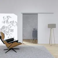 Hansaglas Glasschiebetür Flora 2 1025 x 2050 mm DIN Rechts Komplettset Silber Muschelgriff SoftClose