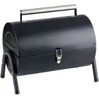 Alpina Holzkohlegrill Mini Grill - Tragbarer Tischgrill mit Grillplatte - Kohlegrill für Garten und Camping - BBQ Kompakt und Leicht - Schwarz