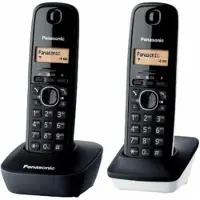 Panasonic KX-TG1612, DECT-Telefon, 50 Eintragungen, Anrufer-Identifikation, Schwarz