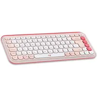 Logitech Pop Icon Combo, Kabellos, Bluetooth, Scherenschalter, QWERTY, Rose, Maus enthalten