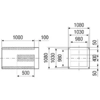 Maico 0073.0065 Sockelschalldämpfer SDVI 80-90 Nennweite 800-900, Sockelschalldämpfer 00730065