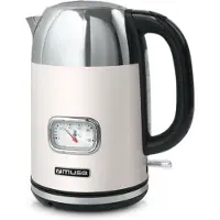 Muse MS-020 SC, 1,7 l, 2200 W, Edelstahl, Weiß, Edelstahl, Wasserstandsanzeige, Filterung