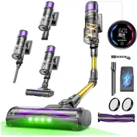 Ultenic U-2O Kabelloser Staubsauger, 55 kPa/60 Min, Anti-Hair-Wrap-Bürste, Faltbarer Stiel, LED-Display, Freistehend für Böden, Teppiche &amp; Tierhaare