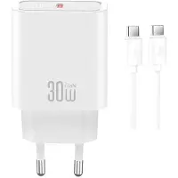 XO Wandladegerät CE41 PD 30W 1x USB-C weiß + Kabel USB-C - USB-C