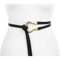 Tamaris Ledergürtel "Coleen", Damen, schwarz, Rindsleder, Gürtel Ledergürtel, zum Binden, mit vorn geknoteter Optik, im Casual-Stil, Topseller