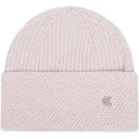 Calvin Klein Beanie "CK METAL WOOL SLANTED RIB BEANIE" Regular fit mit Markenlabel