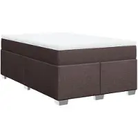 vidaXL Boxspringbett mit Matratze Dunkelbraun 120x190 cm Stoff