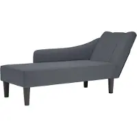 vidaXL Chaiselongue mit Rechter Armlehne Dunkelgrau Samt