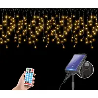 Salcar 480 LED Solar Eisregen Lichterkette 15,6m mit Fernbedienung – Größe 15.6m