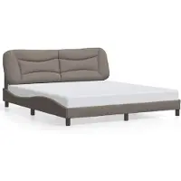 vidaXL Bettgestell ohne Matratze "Hvar" Taupe 180x200 cm Stoff