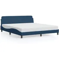 vidaXL Bettgestell mit Kopfteil "Dover" Blau 180x200 cm Stoff